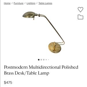 Antique brass finish desk or table lamp.